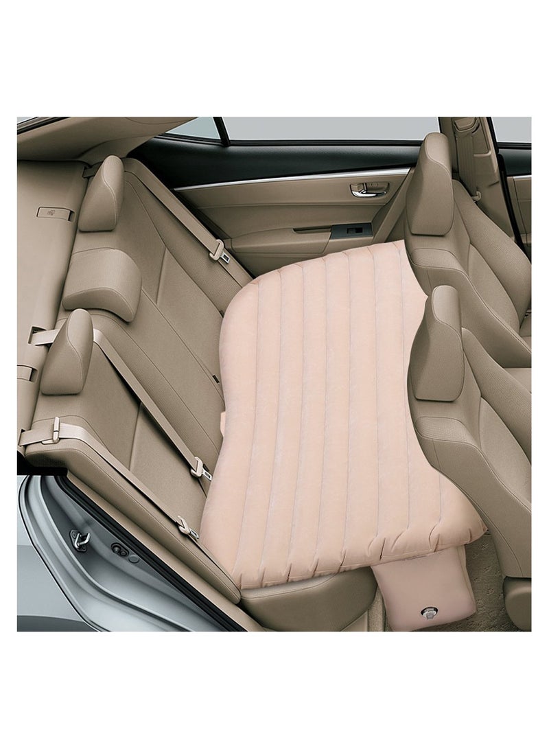 5 Piece Inflatable Car Air Mattress Bed with Back Rear Seat Pump Portable Car Travel Car Camping for Medium and Large Car Universal SUV Air Couch with Two Air Pillows (Beige) - Image 2