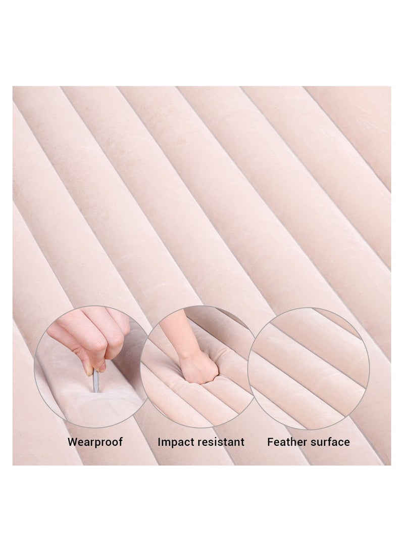 5 Piece Inflatable Car Air Mattress Bed with Back Rear Seat Pump Portable Car Travel Car Camping for Medium and Large Car Universal SUV Air Couch with Two Air Pillows (Beige) - Image 4