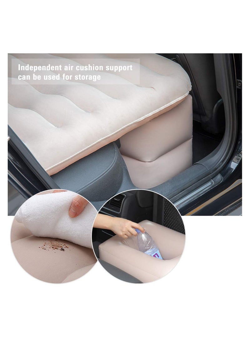 5 Piece Inflatable Car Air Mattress Bed with Back Rear Seat Pump Portable Car Travel Car Camping for Medium and Large Car Universal SUV Air Couch with Two Air Pillows (Beige) - Image 3