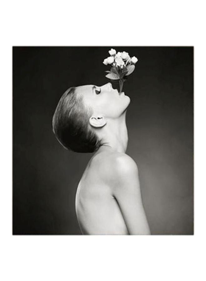 RYN Flower Women MDF Wall Art Black/White 30x30centimeter - Image 1