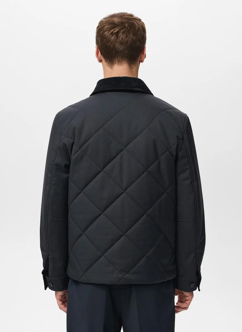 Mango Man Quilted water repellent jacket
