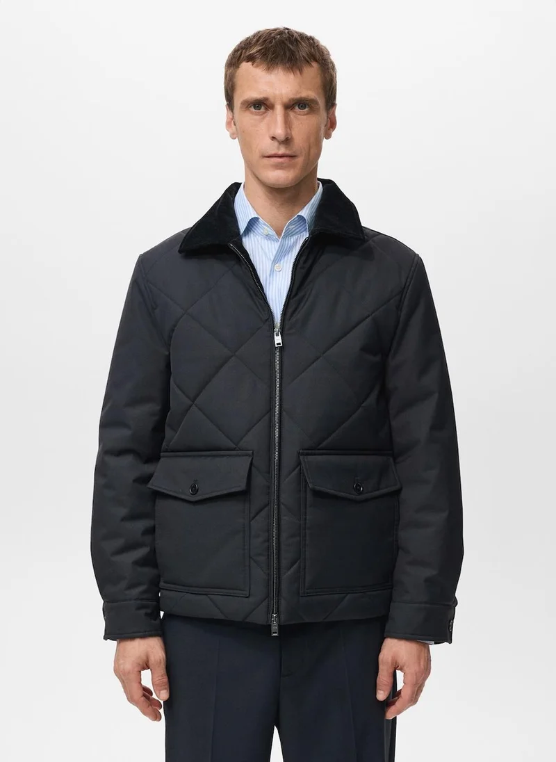 Mango Man Quilted water repellent jacket