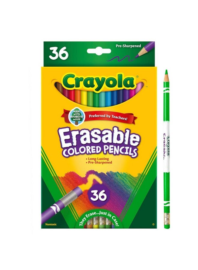 Crayola Erasable Colored Pencils (36ct), Colored Pencils for Kids, For Coloring Books, School Supplies, Classroom Arts & Crafts, Ages 4+ - Image 2