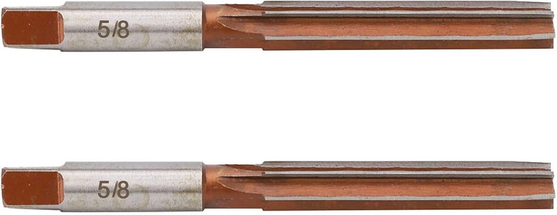 2PCS Hand Reamer, System Straight Shank Conical Reamer, 9SiCr Material with H7 Tolerance, 6 Chip Pockets for Easy Chip Evacuation, for Boring Processing on Drilling and Mi (5/8 American made for - Image 1