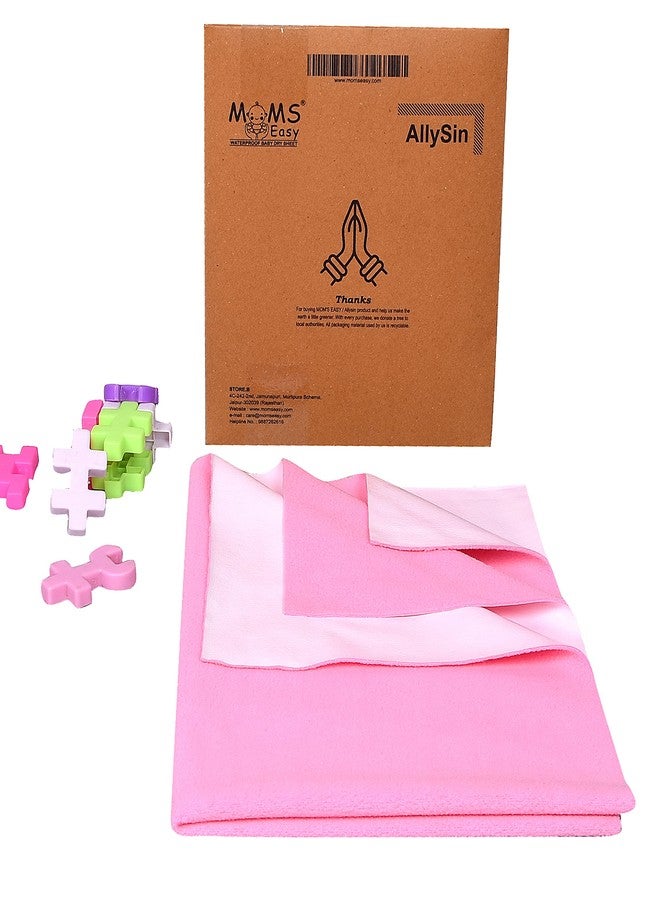 Moms Easy MOMSEASY® New Born Baby Boy & Girl Nursery Bedding Sheet, Bed Protector Waterproof for Baby & Kids Mat Waterproof Pink (Small, 70x50 cm) - Image 3