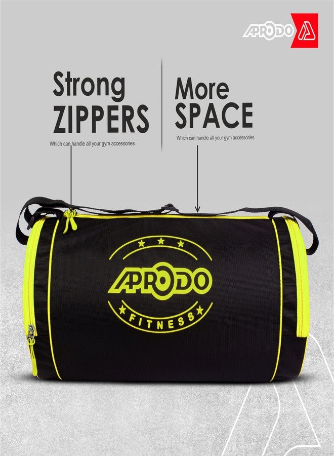 APRODO Polyester PU Coated Sports Duffle/Shoulder/Gym Bag for Men & Women, 23L (18 x 9 x 9) Inch (Black/Green) - Image 4
