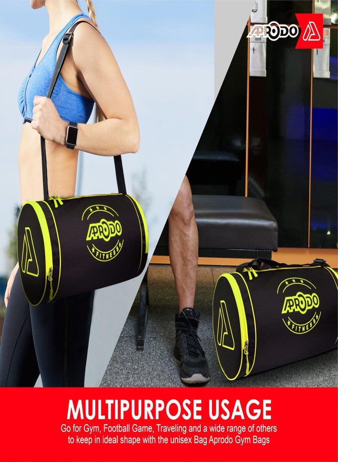 APRODO Polyester PU Coated Sports Duffle/Shoulder/Gym Bag for Men & Women, 23L (18 x 9 x 9) Inch (Black/Green) - Image 2