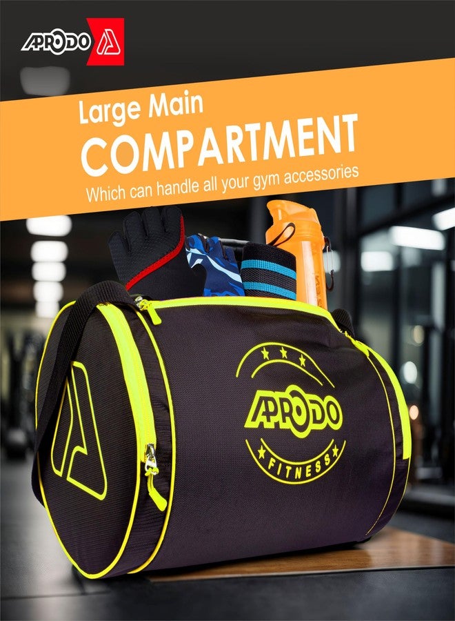 APRODO Polyester PU Coated Sports Duffle/Shoulder/Gym Bag for Men & Women, 23L (18 x 9 x 9) Inch (Black/Green) - Image 5