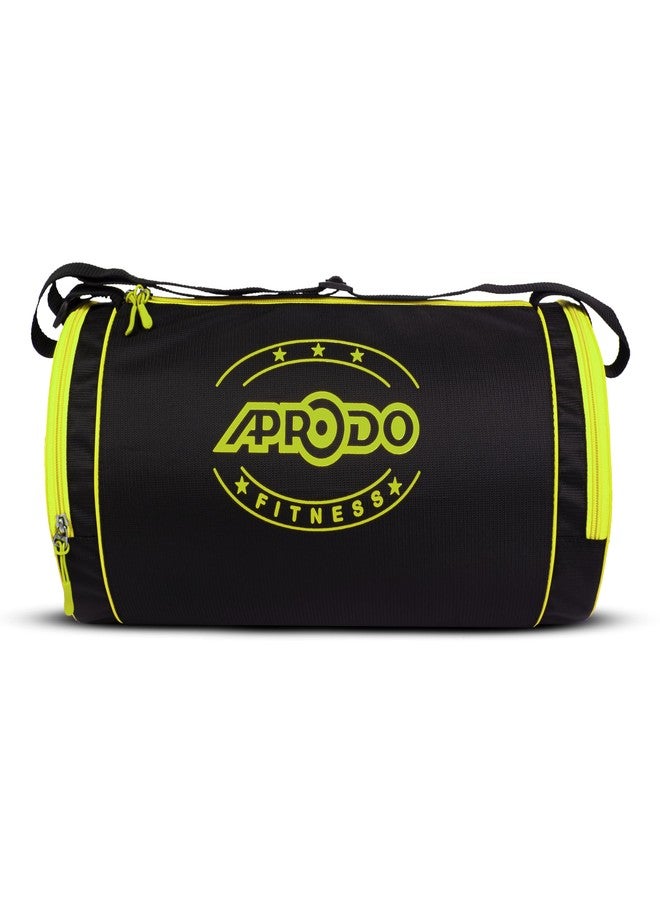 APRODO Polyester PU Coated Sports Duffle/Shoulder/Gym Bag for Men & Women, 23L (18 x 9 x 9) Inch (Black/Green) - Image 1