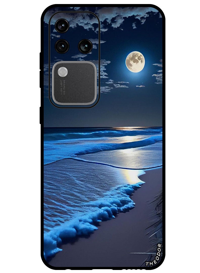Protective Case Anti Scratch Shock Proof Bumper Cover For Vivo S18 Pro Waves And Moon