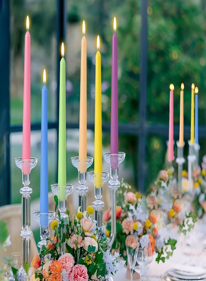 Yiflyer 10 Inch Multi-Color Taper Candles for Religious and Spiritual Settings, 12 Pack Unscented Candlesticks in 6 Colors for Holiday, Seasonal Celebration and Home Decoration - Image 4