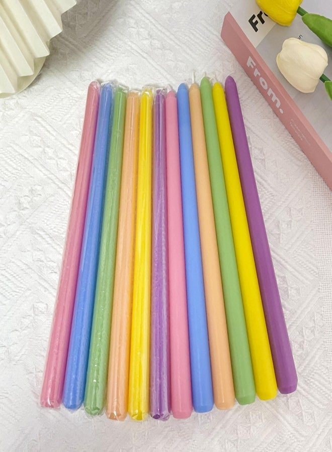 Yiflyer 10 Inch Multi-Color Taper Candles for Religious and Spiritual Settings, 12 Pack Unscented Candlesticks in 6 Colors for Holiday, Seasonal Celebration and Home Decoration - Image 2