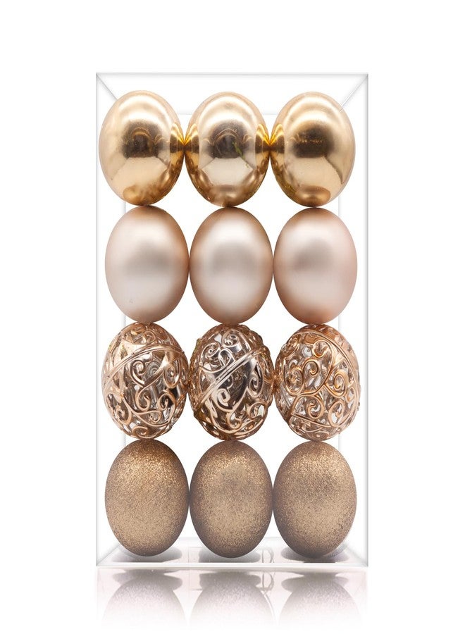 AMS 2.36''/60mm 24ct Christmas Balls Tree Pendants Shatterproof Ornaments Seasonal Decorations for Tree Decor,Holiday,Xmas(Champagne) - Image 1