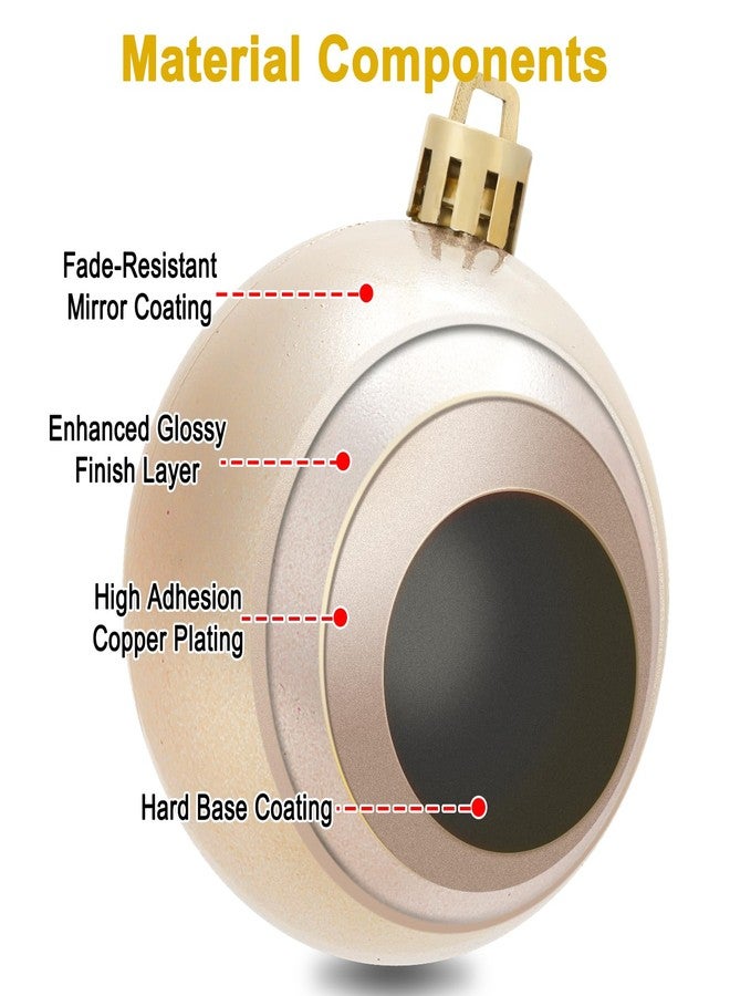 AMS 2.36''/60mm 24ct Christmas Balls Tree Pendants Shatterproof Ornaments Seasonal Decorations for Tree Decor,Holiday,Xmas(Champagne) - Image 3