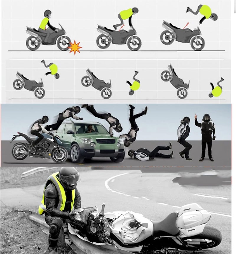 LMLTOP Fluorescent Motorcycle Airbag Vest - Unisex Protective Jacket, Black,  Medium - Image 4