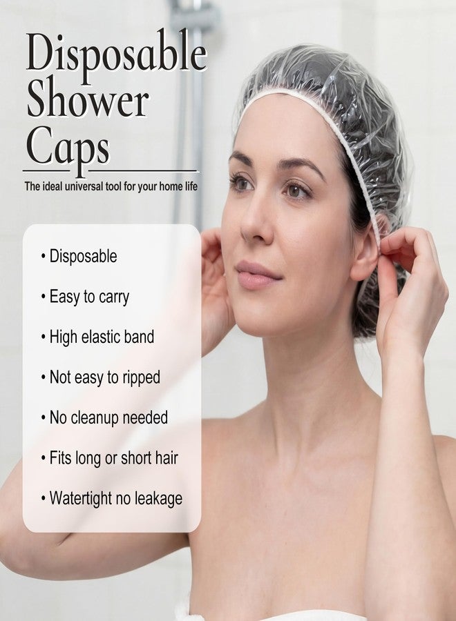 Edoneery 120 PCS Disposable Shower Caps - Large Thick Waterproof Stretchable Clear Plastic Bath Hair Bonnet for Women, Men, Long Hair, Ideal for Hair Treatment, Travel, Spa & Home Use(18.1") - Image 3