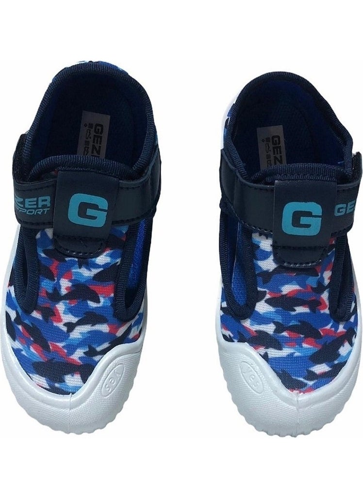 Gezer - A-03040.01 Children's Blue Velcro Summer Slippers - Image 1