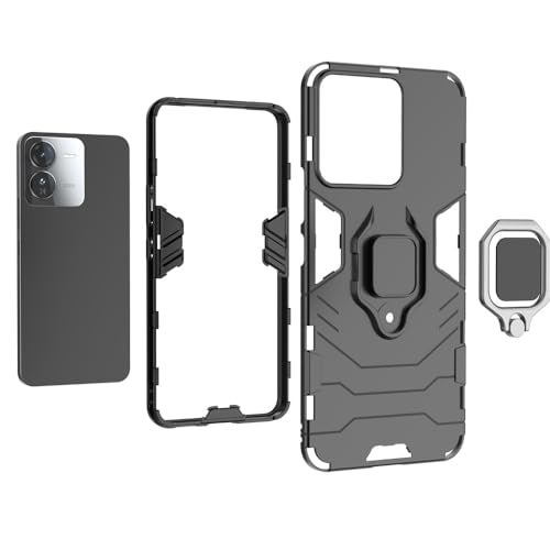 SPAZY CASE® iQOO Z9x 5G Back Cover | Dual Layer Armor Defender Full Body Protective + PC Hybrid Kickstand Back Case for iQOO Z9x 5G - Image 3