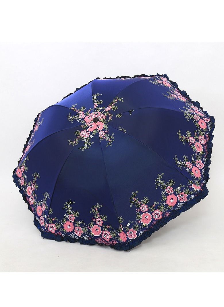 Loquat Sun Protection, UV Protection, Sun Umbrella for Women Folding Small and Portable Retro Sun Umbrella for Both Rain and Rain  - Image 1
