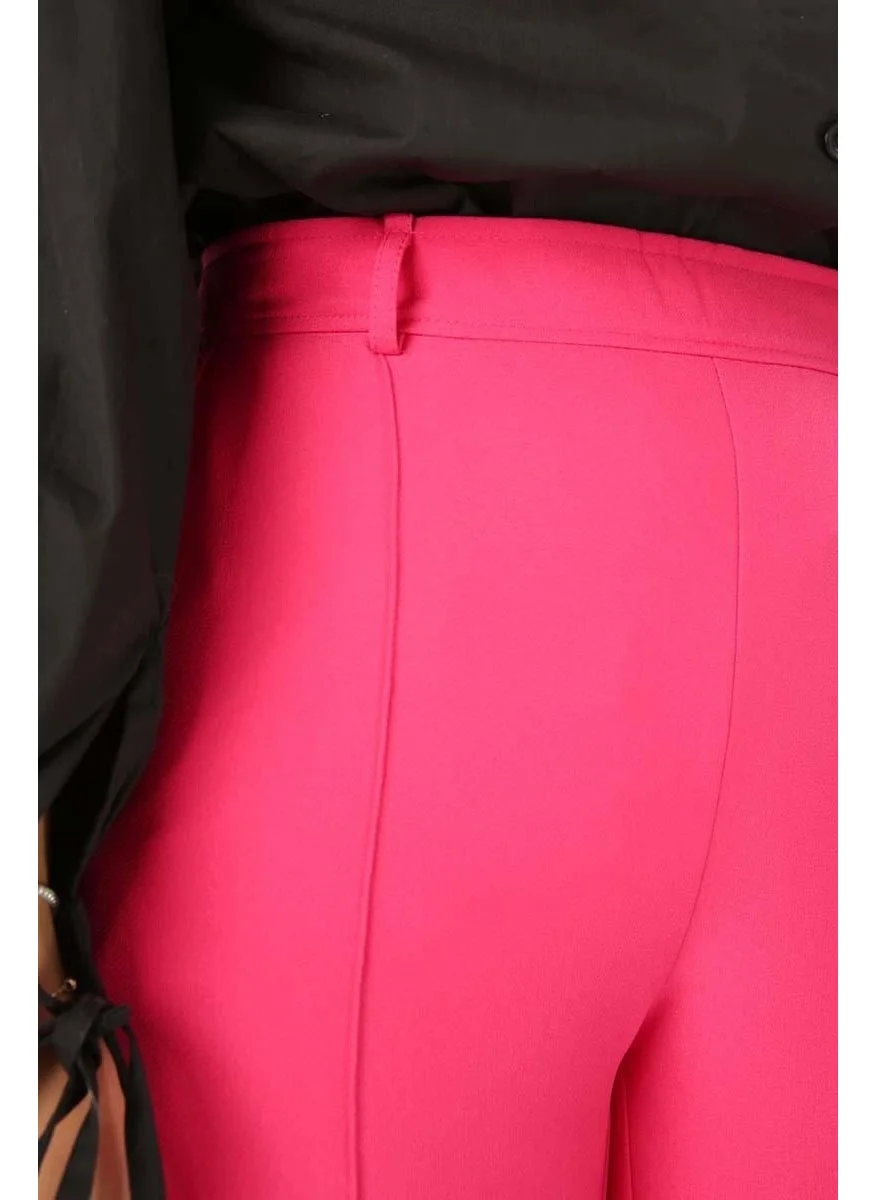 Allday Fuchsia-Ribbed Palazzo Trousers