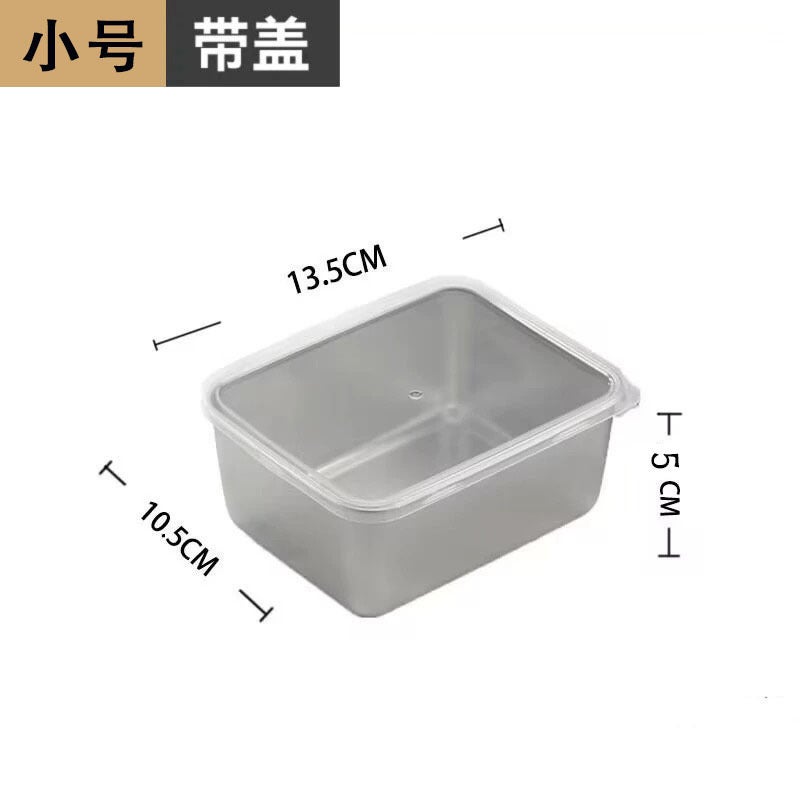 Stainless Steel Square Plate Commercial Household Towel Plate Cooking Plate Refrigerator Crisper Tiktok Same Flavor Box Delivery - Image 1