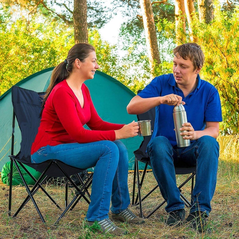 Arcanine Portable Folding Chair Picnic Outdoor Camping Chairs Garden Picnic Travelling Lawn Patio Chair with Arm Rest Cup Holder and Carrying Bag - Image 2