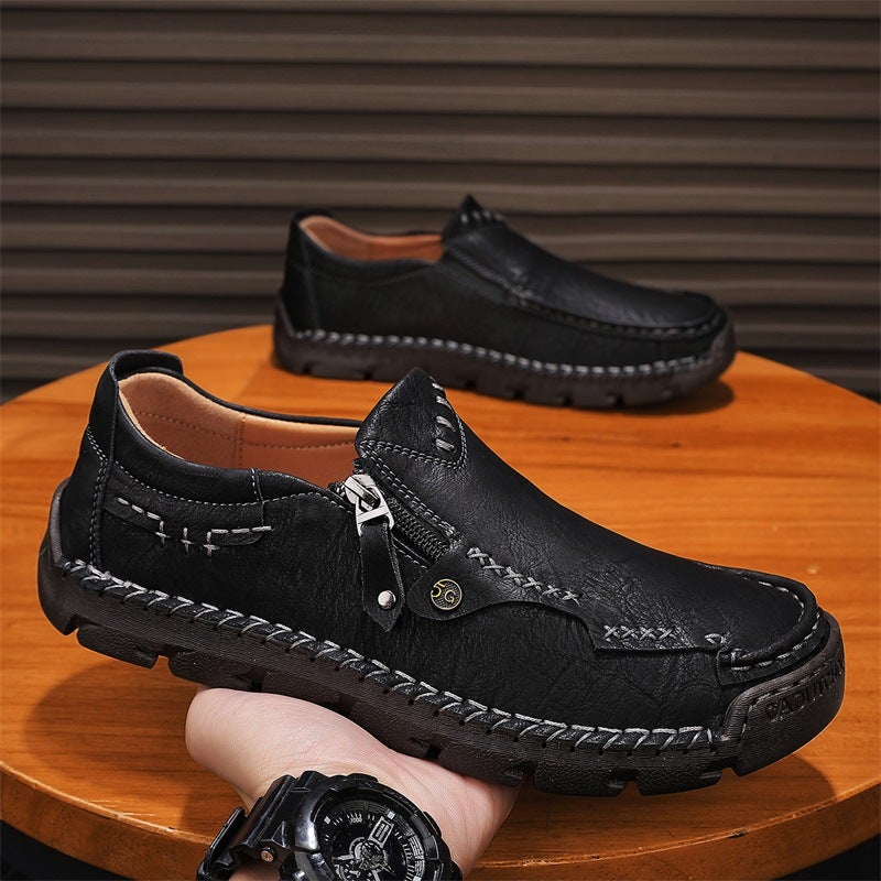 Plus Size Spring New Men'S Leather Shoes Men'S Shoes Driving Tods Men'S Casual Shoes Business Slip-On Shoes Khaki - Image 3