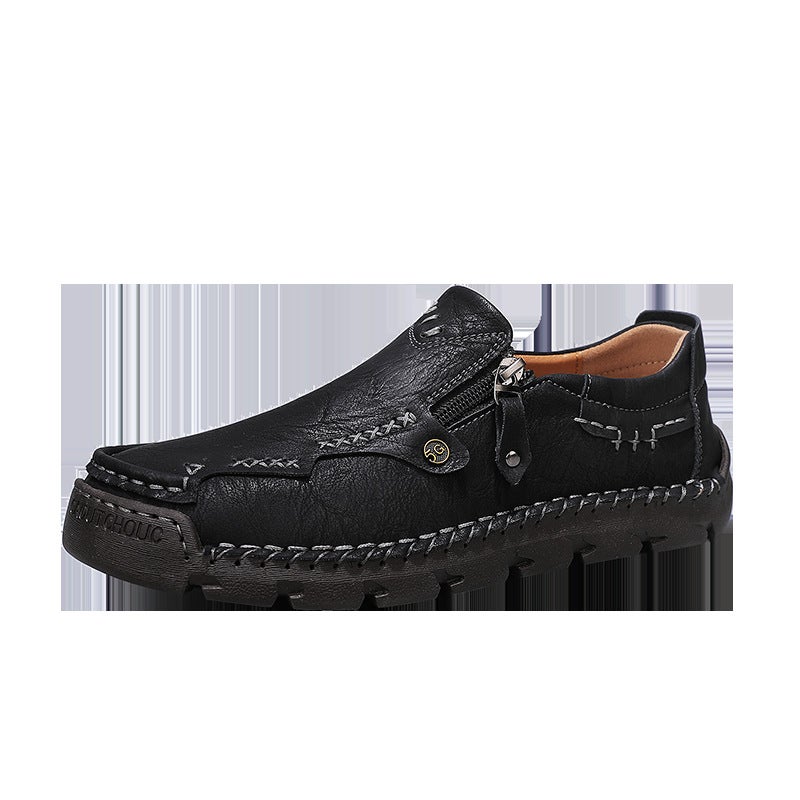 Plus Size Spring New Men'S Leather Shoes Men'S Shoes Driving Tods Men'S Casual Shoes Business Slip-On Shoes Khaki - Image 1