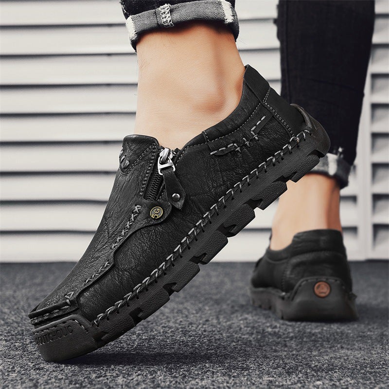 Plus Size Spring New Men'S Leather Shoes Men'S Shoes Driving Tods Men'S Casual Shoes Business Slip-On Shoes Khaki - Image 4
