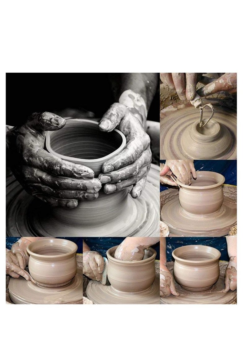 سيوسي مجموعة أدوات الفخار ، 8 قطع أدوات الفخار ، مجموعة أدوات نحت الطين والنحت تحتوي على معظم أدوات الطين الخشبية الأساسية للخزف - Image 2