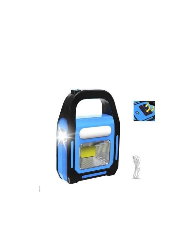 مصباح يدوي يعمل بالطاقة الشمسية للتخييم والنزهات كشاف الطوارئ ب 3 كشافات + باور بانك + طاقة شمسية - Image 1