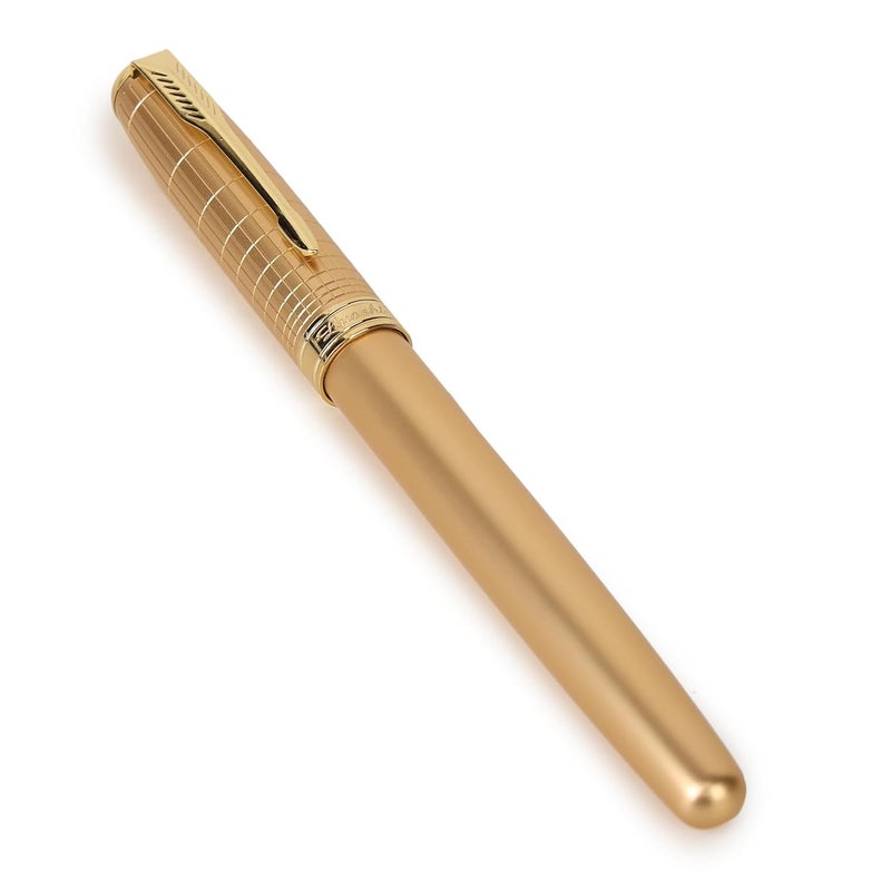 crewtone 20399 Luxury Roller Ball Pen Gold Finish Metal Body Golden Arrow Cap Clip, Designer Cap, Golden Trims Pen Comes with High End Gift Box. - Image 5