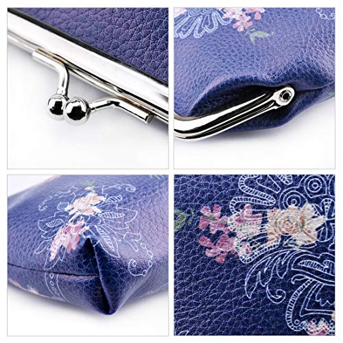 Oyachic 4 Packs Leather Coin Purse,Change Purse for Women,Floral,Owl,Butterfly,Bird Coin Pouch Kiss Lock for Women,Girls - Image 3