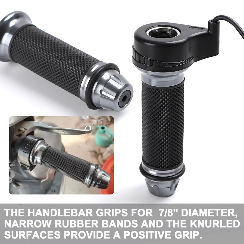Mokuo E-Bike Full Twist Throttle Grips - 22mm/0.87" Universal Aluminium Alloy Throttle Accelerator Handlebar with Rubber Grip, Fit for Electric Bicycle & Scooter (Titanium Color) - Image 4