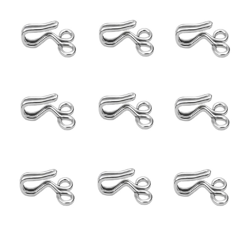 LooKat LOOK AT Blouse Hooks Stainless Steel Silver Metal Hook and Eye Closures Sewing Hooks and Eyes for Bra and Clothing Pack of 500  - Image 1