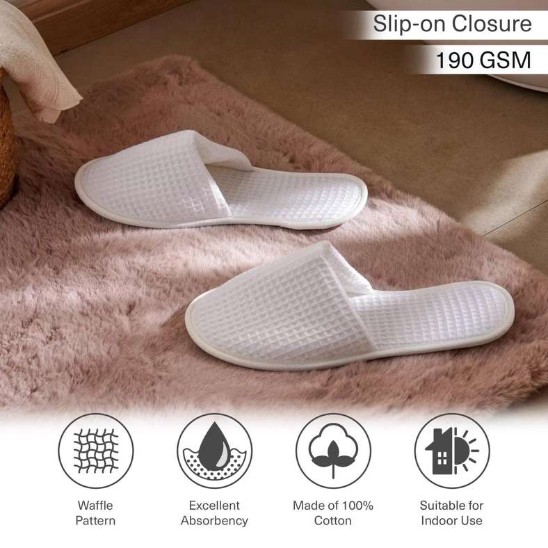Pan Home Waffle Indoor Slippers for Women - White - Image 4
