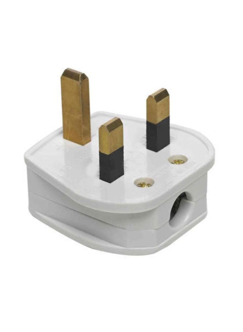 Pack Of 3 13A 3 Pin Plug Fused UK White 