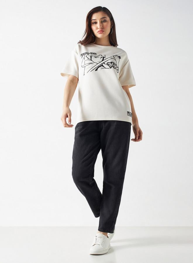 SP Characters The Celestials Print Round Neck T-shirt with Short Sleeves - Image 2