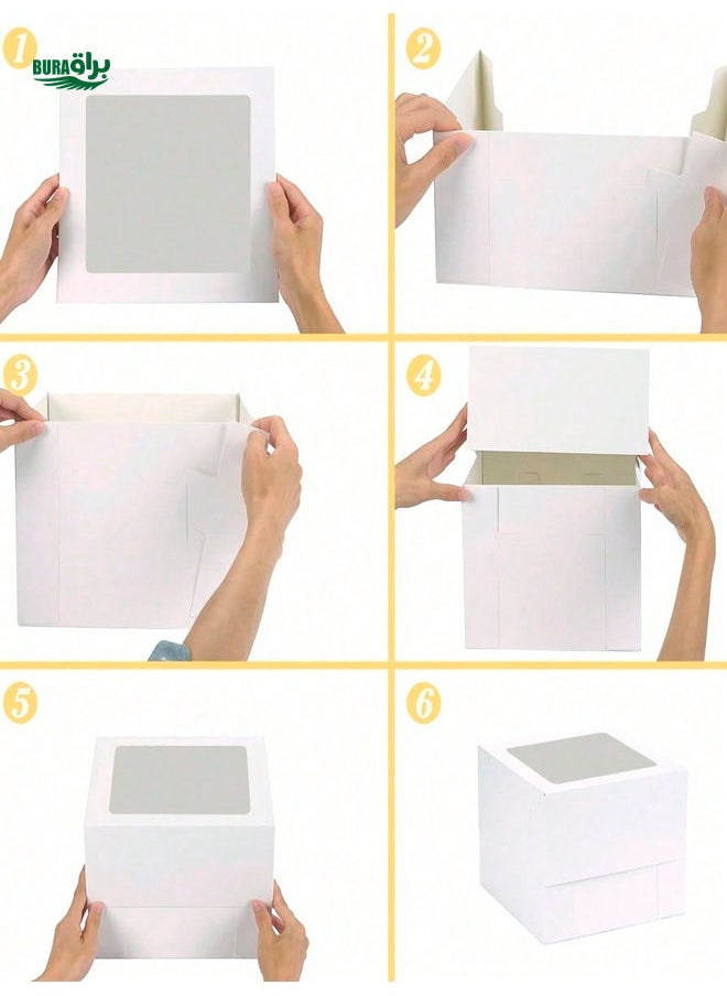 1pc/2pcs White Cake Box With Window, Bakery Gift Box, Large Size Cake Packaging Box, Multi-Layer Cake Decoration Paper Box, Birthday Cake Box, Large Size Gift Box, Exclude Cake Board