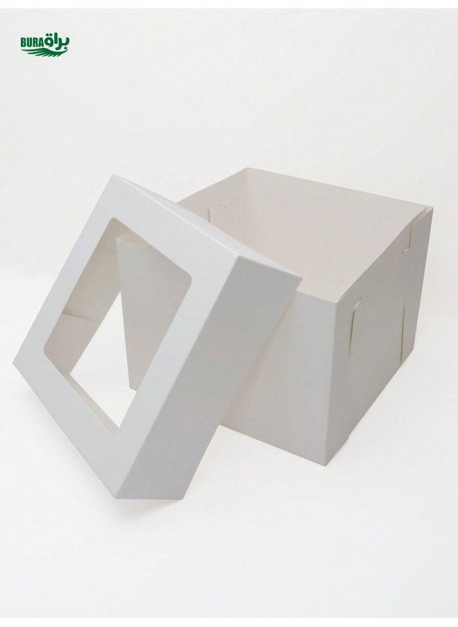 1pc/2pcs White Cake Box With Window, Bakery Gift Box, Large Size Cake Packaging Box, Multi-Layer Cake Decoration Paper Box, Birthday Cake Box, Large Size Gift Box, Exclude Cake Board