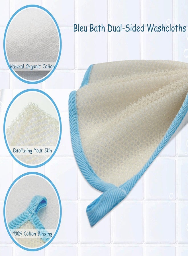 Bleu Bath (12 Pack) Dual-Sided Exfoliating Skin Towel Natural Cotton Body Cloth Scrubber Premium Sturdy Loofah Towel Soft and Buffing Wash Cloth White for Either Oil or Dry Skin - Image 5