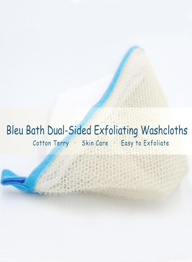 Bleu Bath (12 Pack) Dual-Sided Exfoliating Skin Towel Natural Cotton Body Cloth Scrubber Premium Sturdy Loofah Towel Soft and Buffing Wash Cloth White for Either Oil or Dry Skin - Image 3