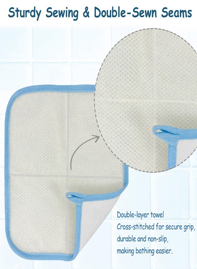 Bleu Bath (12 Pack) Dual-Sided Exfoliating Skin Towel Natural Cotton Body Cloth Scrubber Premium Sturdy Loofah Towel Soft and Buffing Wash Cloth White for Either Oil or Dry Skin - Image 2