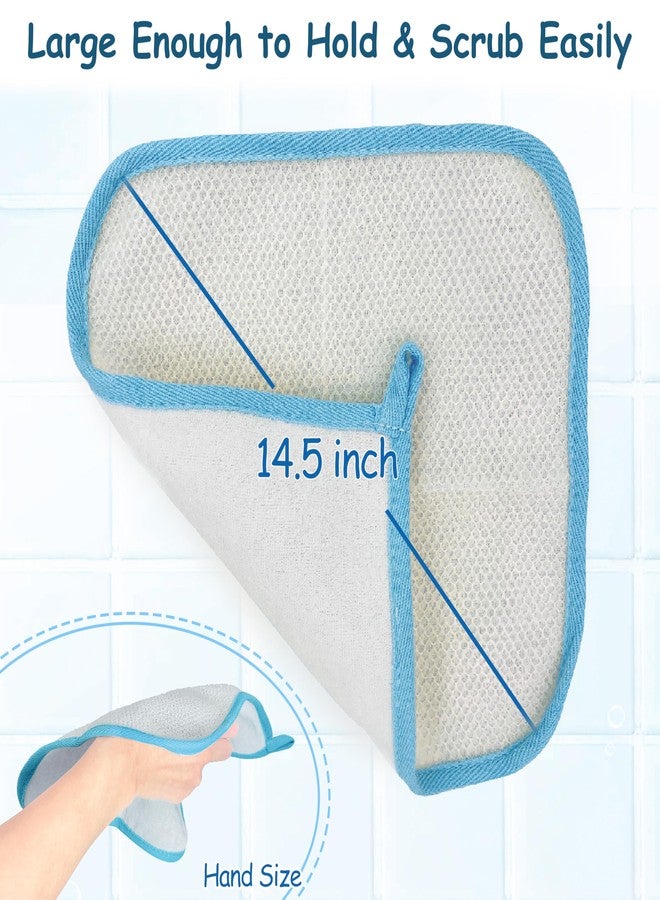 Bleu Bath (12 Pack) Dual-Sided Exfoliating Skin Towel Natural Cotton Body Cloth Scrubber Premium Sturdy Loofah Towel Soft and Buffing Wash Cloth White for Either Oil or Dry Skin - Image 4