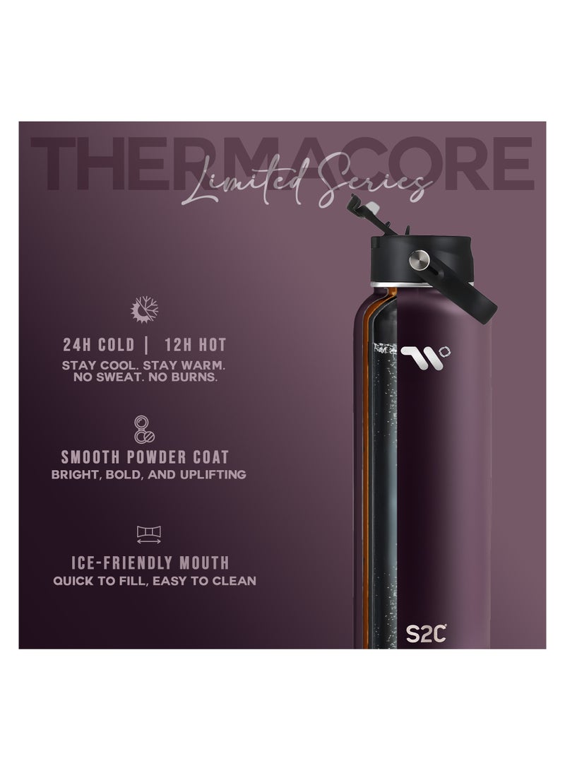 S2C Stainless Steel Water Bottle 1L,32oz Double Wall Vacuum Insulated Water Bottle, BPA Free Water Bottle for Kids School with Spout Lid - Thermos Water Flask for Hot Water, Water Bottles - Image 3