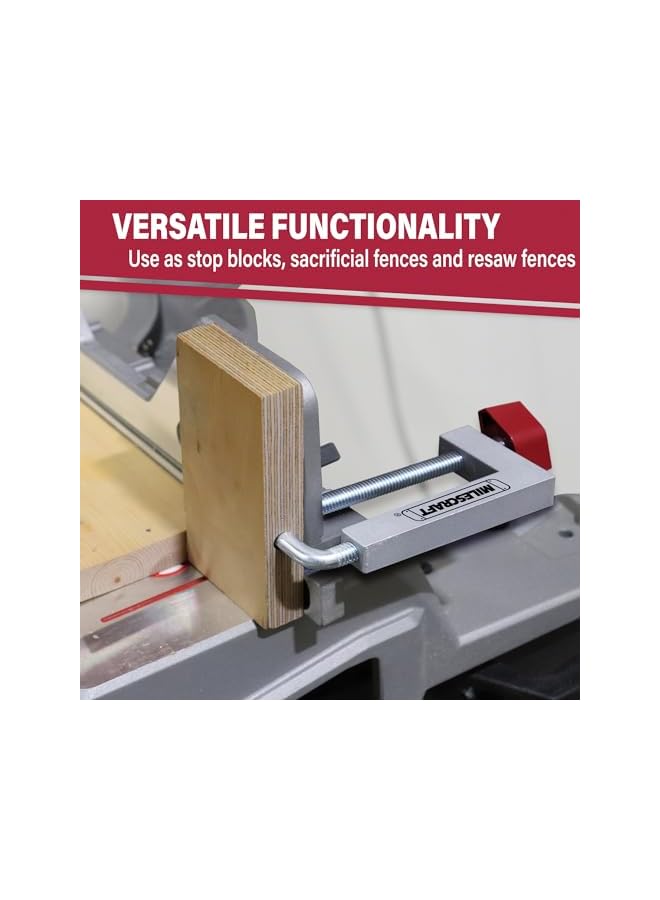 Milescraft 4009 Fence Clamps - 2 pack Universal Clamps with 3/8" Rod for Table Saws, Mitre Saws, Router Tables and Clamping Squares - Image 5