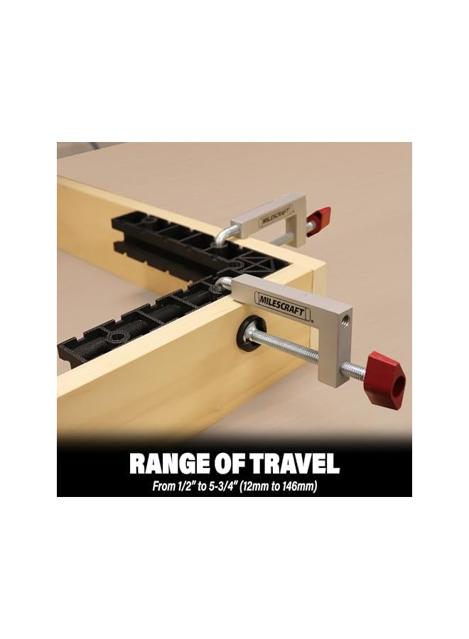 Milescraft 4009 Fence Clamps - 2 pack Universal Clamps with 3/8" Rod for Table Saws, Mitre Saws, Router Tables and Clamping Squares - Image 2