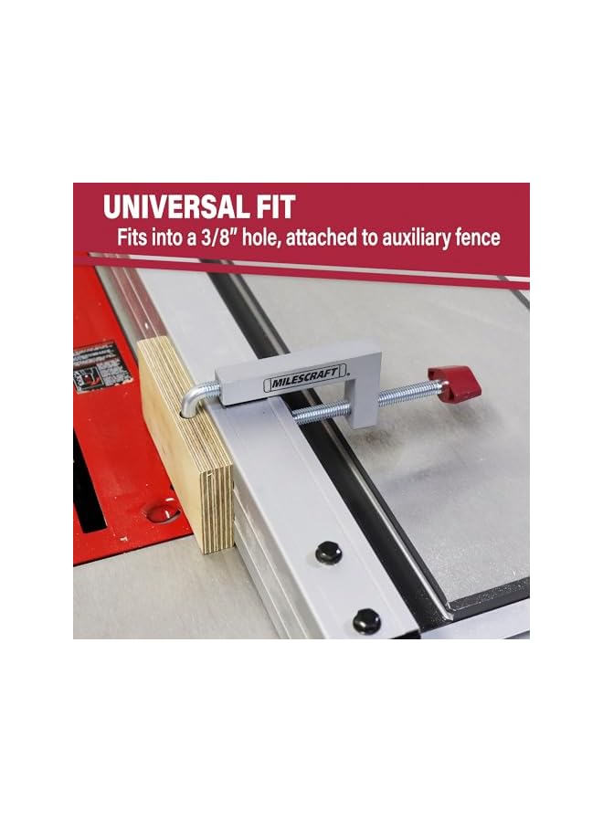 Milescraft 4009 Fence Clamps - 2 pack Universal Clamps with 3/8" Rod for Table Saws, Mitre Saws, Router Tables and Clamping Squares - Image 3