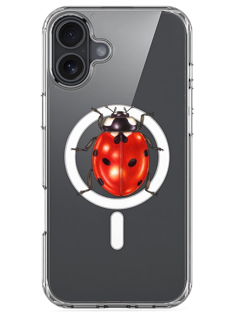 Theodor iPhone 16 Magsafe Magnetic Case Compatible with Wireless Charging, Shockproof Phone Bumper Cover - ladybug - Image 1