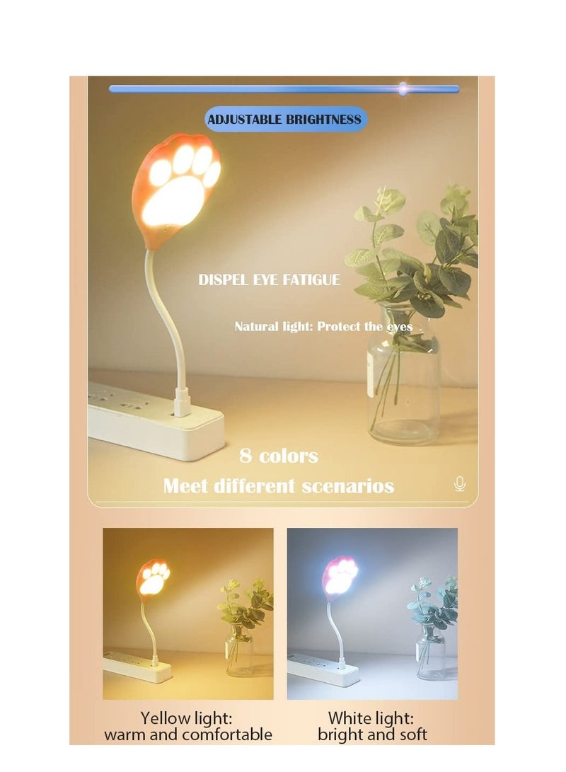 SYOSI USB LED Night Light Lamp, Dimmable Bedside Reading Light with Voice Activated Control for Kids Bedroom, Smart LED Desk Lamp with Timer and Portable Gooseneck for Home Office Room Table - Image 5